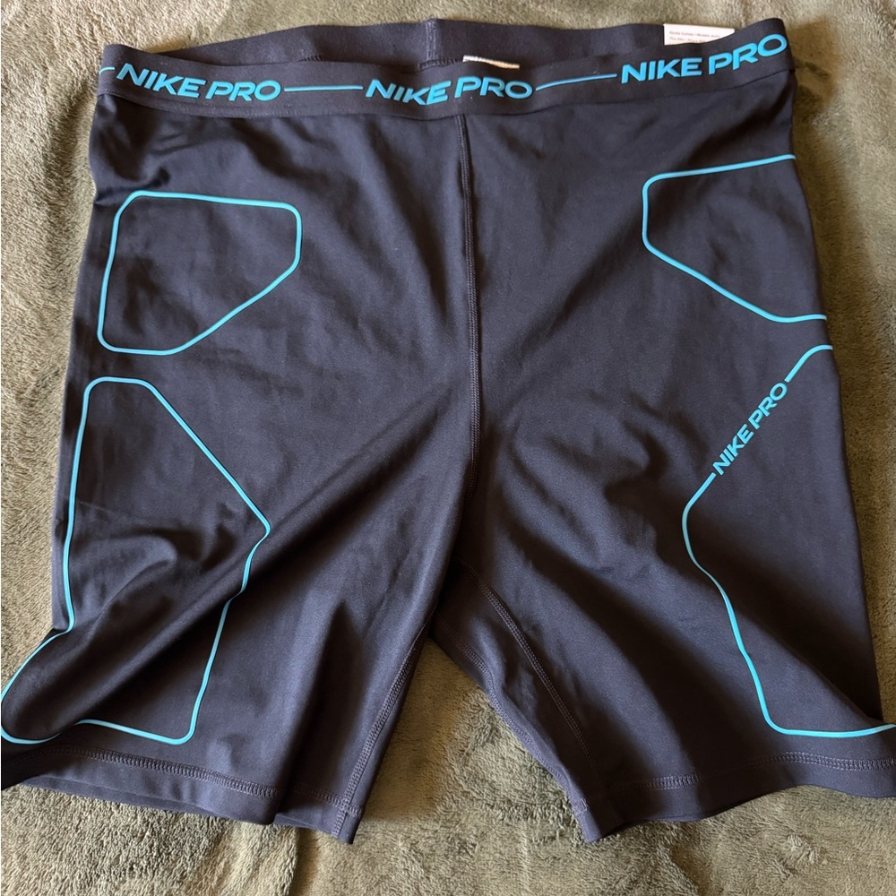 Nike Black and Blue Women's Bike Shorts